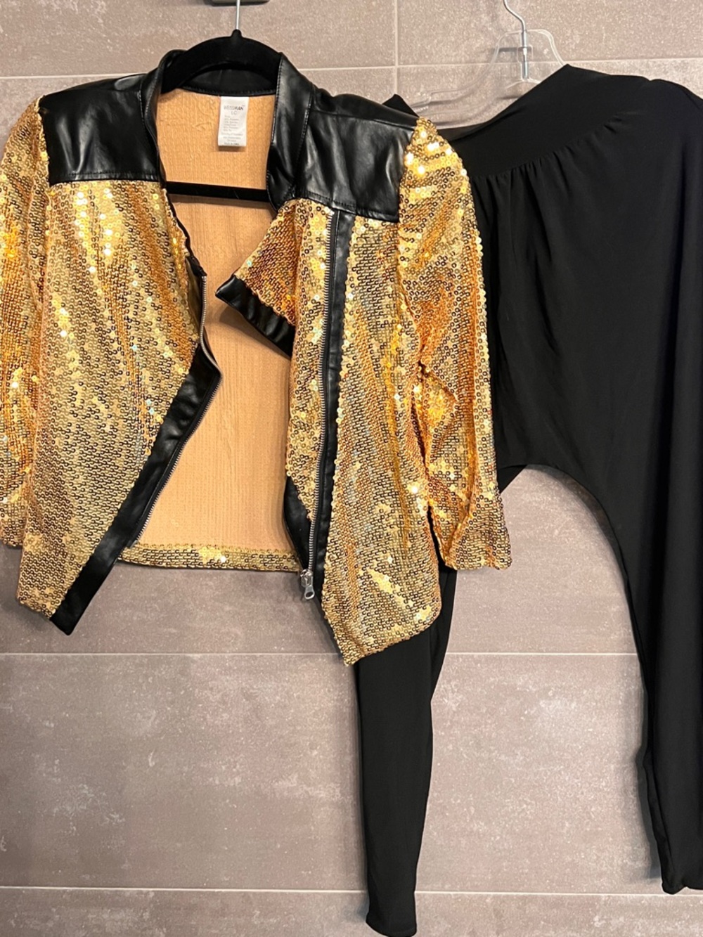 Weissman Gold Sequin Jacket with Black Pants - Picture 3 of 4